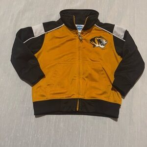 Missouri Tigers Mizzou Zip Jacket Youth 18M NCAA Black Gold Lightweight